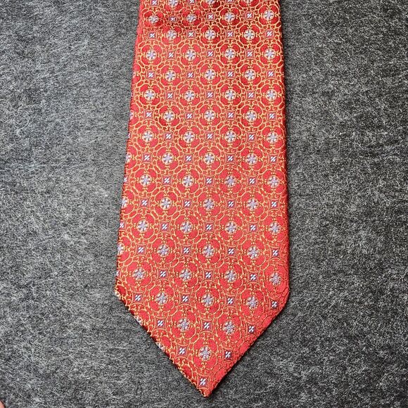Valentino Tie 100% Italian Silk Red Designer Luxury USA 59" Abstract Ditzy - Picture 8 of 8
